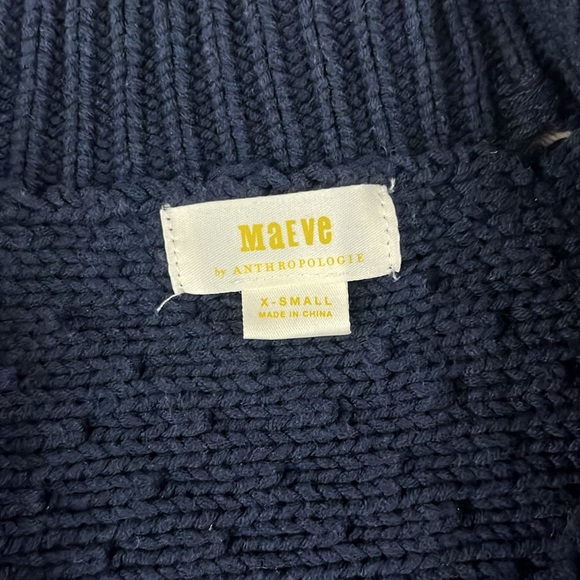 Anthropologie Maeve navy knit blazer size XS - Picture 3 of 5